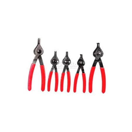 Integrated Supply Network K-Tool KTI-55001 5 Piece Reversible Internal/External Snap Ring Plier Set KTI-55001